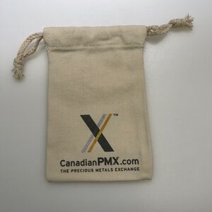 NEW Canadian PMX Precious Metals Exchange Thick Canvas Drawstring Bag 13*19.5cm